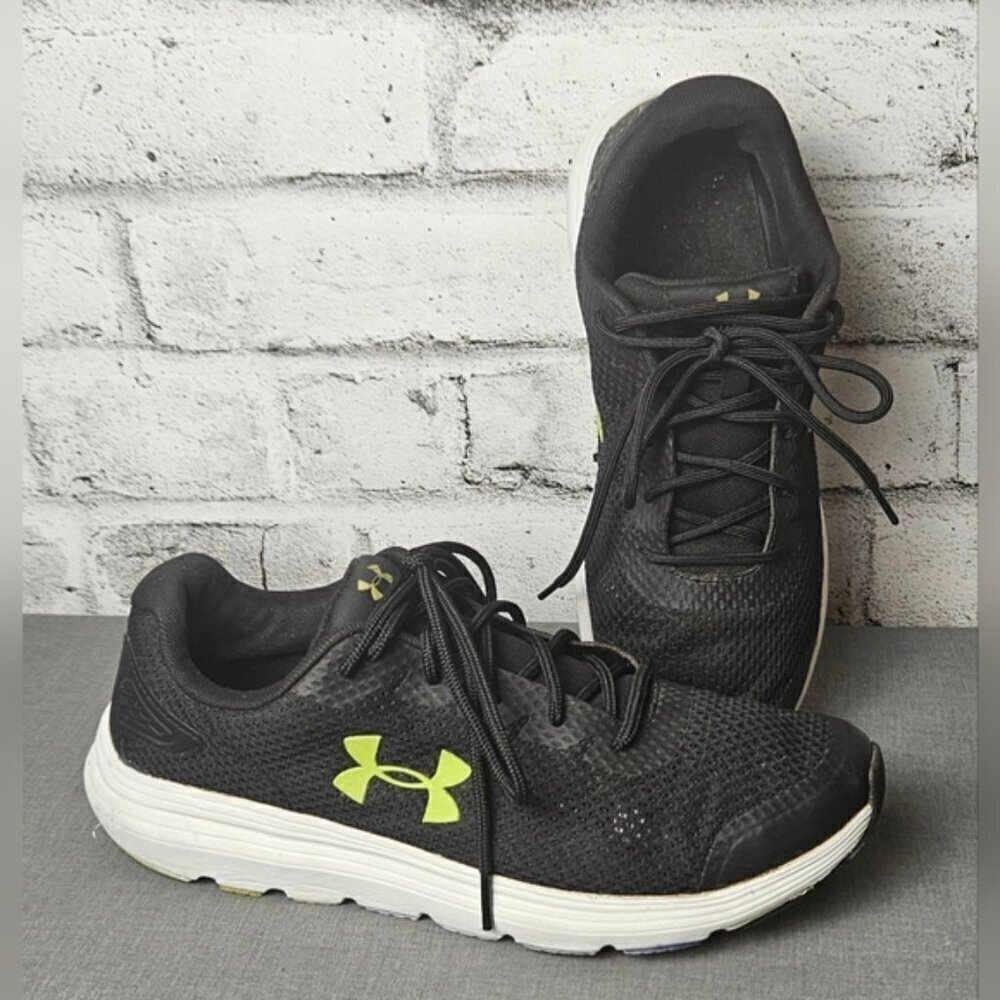 Under Armour Surge 2 Running Shoes Mens 10 Black Green 3022595 003 - Picture 1 of 10